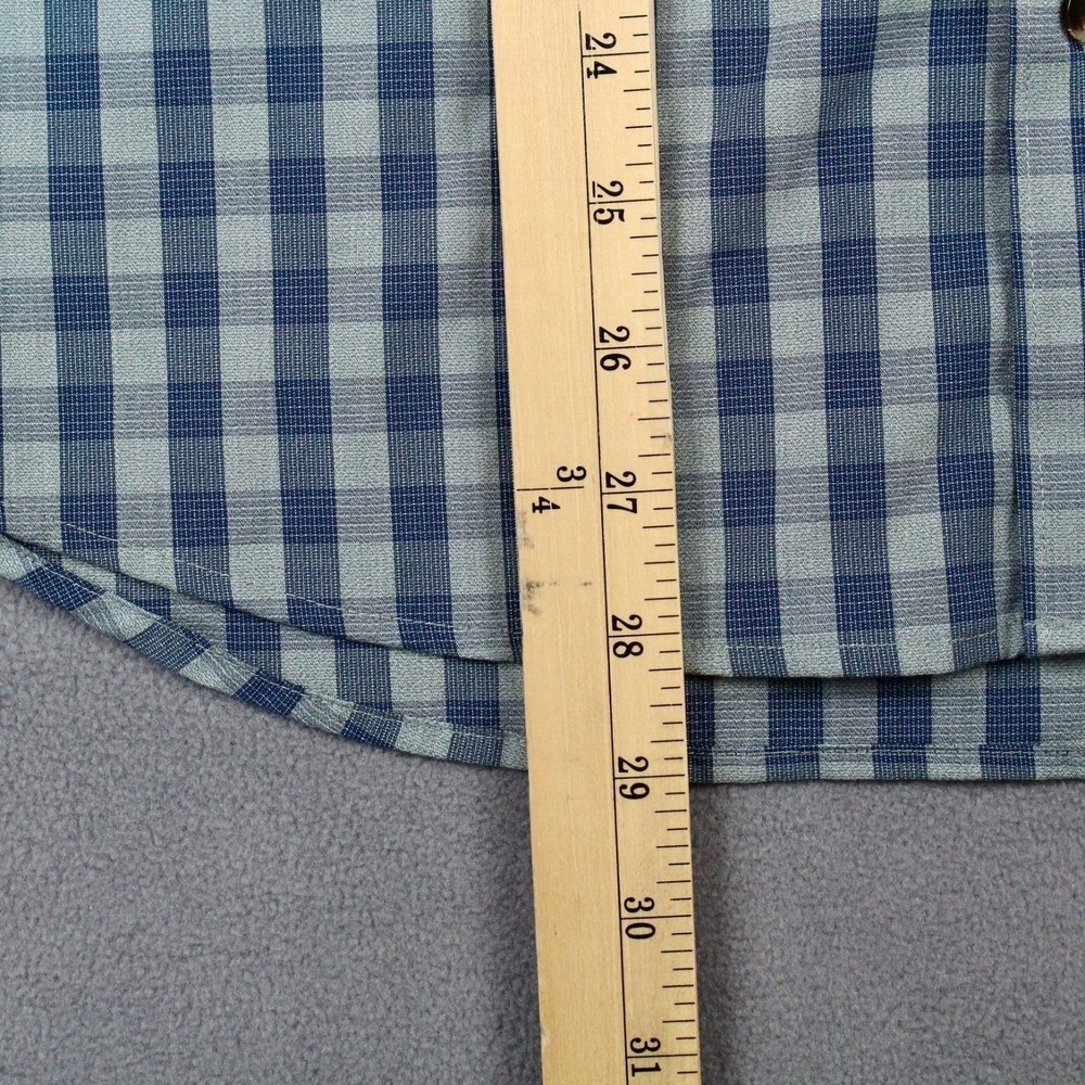 Travis Mathew Shirt Mens Small Blue Plaid Short Sleeve Button Up - Picture 8 of 9